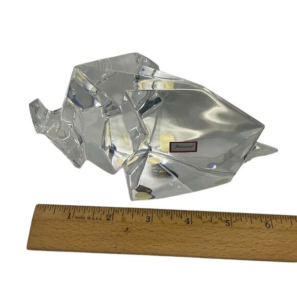 Late 20th Century Baccarat Crystal Large Orgami Elephant Figurine Red Box - Picture 12 of 13